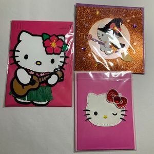 Set of 3 Hello Kitty Papyrus cards Blank, Halloween, Happy Birthday